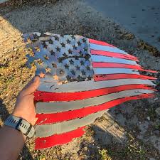 Tattered Flag — patriotic metal wall art